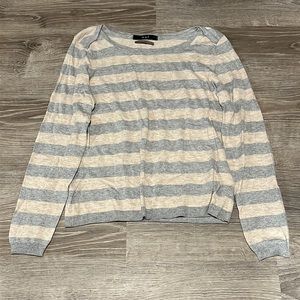Oui Cashmere Blend Elbow Patch Stripe Sweater